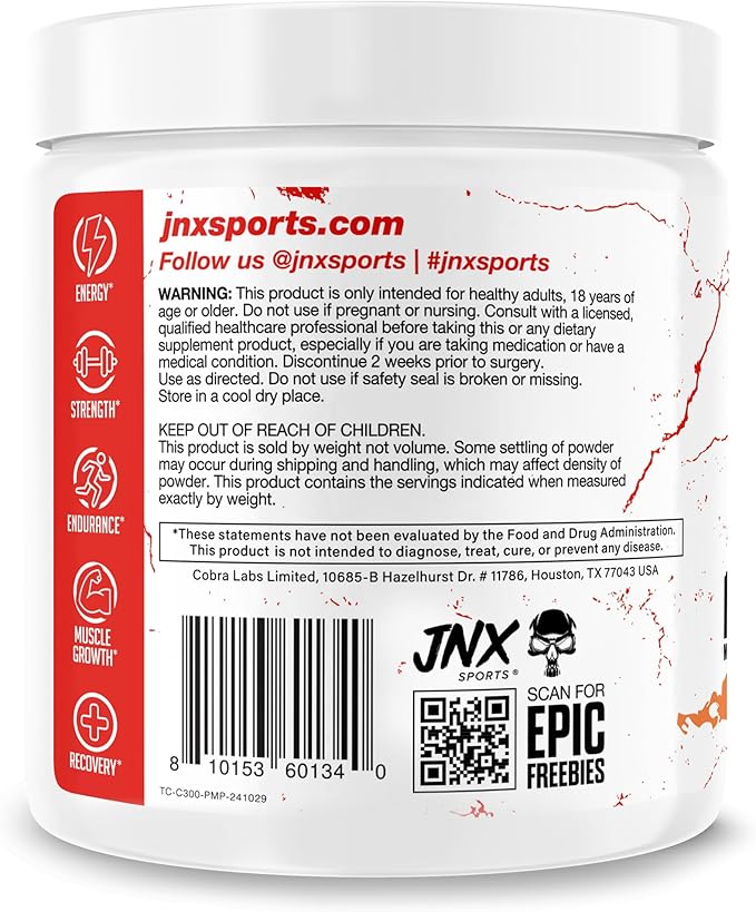 JNX SPORTS The Curse! Creatine Monohydrate Peach Mango 50 Servings | Pure Micronized Creatine 5g Per Serving | 350g - 12.3 Ounce