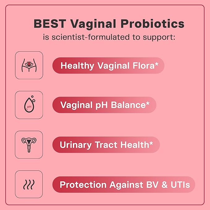 Best Vaginal Probiotics for Women, Probiotics for Women Vaginal Health - pH Balance with 4 Lactobacillus Probiotic for Woman, Urinary Health Support, Clinically Proven Cranberry Blend - 30 Day Dupply