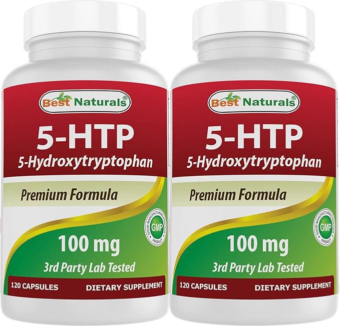 Best Naturals 2 Packs 5-HTP (5-hydroxytryptophan) 100 mg 120 Capsules