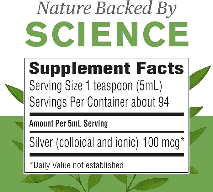 Nature's Sunshine Silver Shield Liquid, 16 Fl Oz | Colloidal Silver Liquid with Aqua Sol Technology Provides Immune Support and Protection