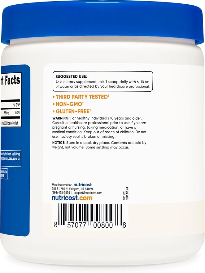Nutricost Calcium Carbonate Powder 500 Grams