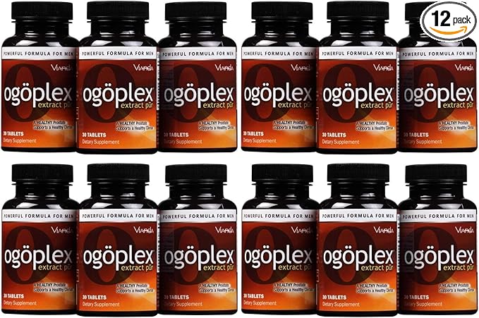 ogoplex® | Male Prostate Health and Urinary Support Supplement with Graminex® Swedish Flower Pollen, Saw Palmetto, Phytosterols & Lycopene - 1 Month Supply (12 Pack)