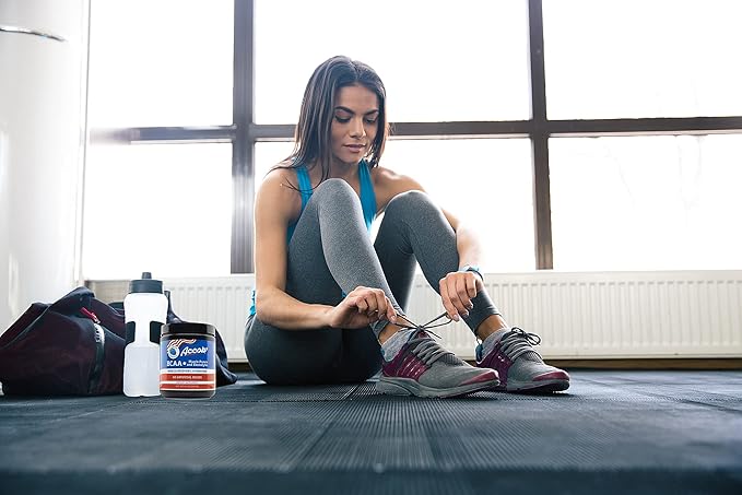 BCAA Powder Blue Raspberry-Pre or Post Workout,Muscle Recovery Drink with Amino Acids + Electrolytes,7,2g BCCAs for Men and Women-30 Servings +10g of Collagen Peptides