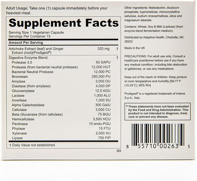 Peptiva Digestive Enzyme Supplement + ProDigest - Helps with Bloating, Gas, Constipation - 15 Count