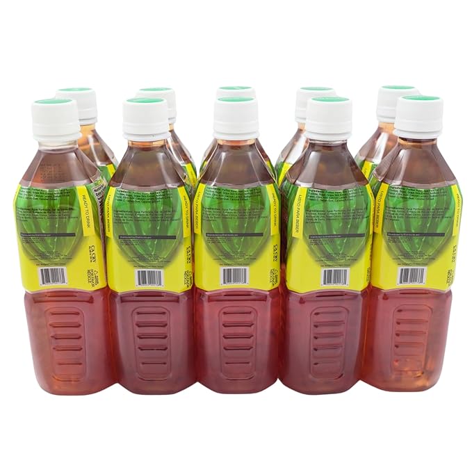 Aloevine Aloe Vera Drink Grape healthy juice pure with chunks of aloe l 16.9 oz. 10 pack l plant based Vegetable Korean drinks