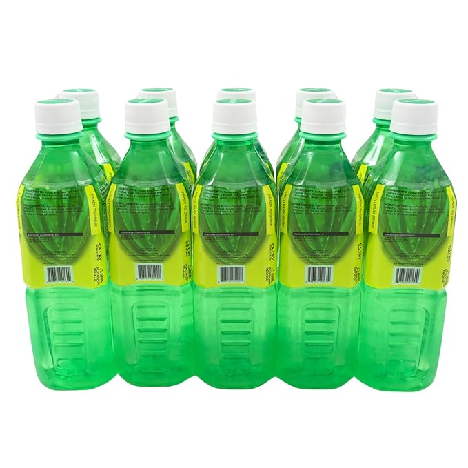 Aloevine Aloe Vera Drink Kiwi healthy juice pure with chunks of aloe l 16.9 oz. 10 pack l plant based Vegetable Korean drinks