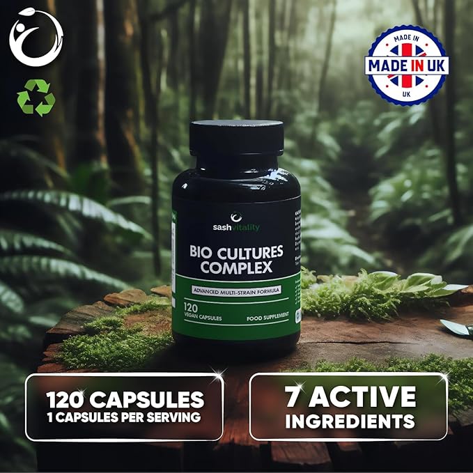 Probiotics & Prebiotics | 435 Billion CFU | Bio Cultures Complex | 120 Vegetarian Capsules for Women & Men - Lactobacillus Acidophilus, Bifidobacterium, Rhamnosus & Reuteri - Advanced Multi-Strain