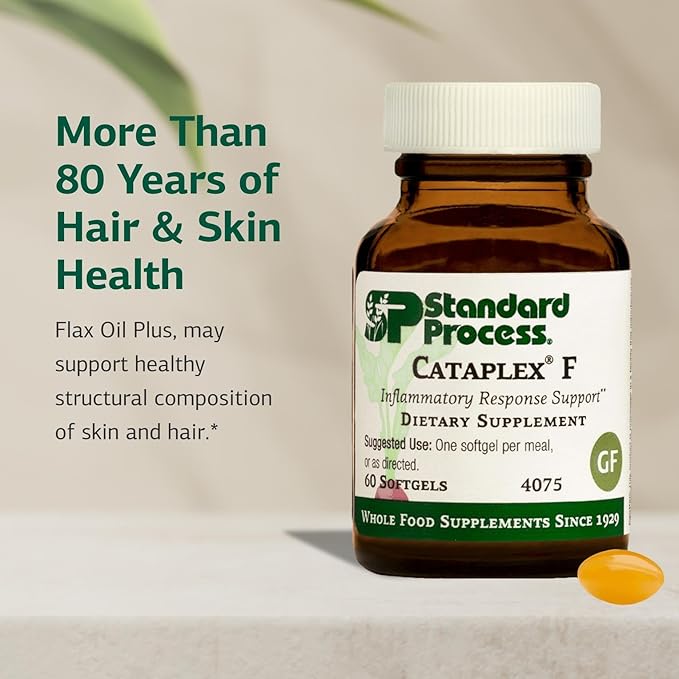 Standard Process Inc. Cataplex F - Whole Food Supplement, Metabolism, Skin Health and Hair Health with Vitamin B6, Flaxseed Oil - 60 Softgels