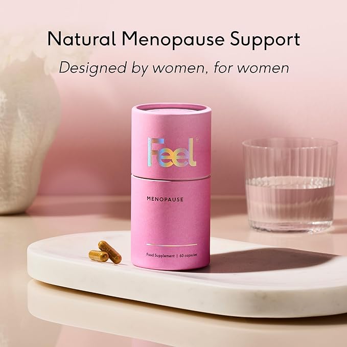 Feel Menopause Supplement for Women – Natural Menopause Support with Red Clover Isoflavones, Sage, & B Vitamins – Hot Flash, Night Sweat & Mood Relief – Hormone Balance – Vegan – 60 Capsules