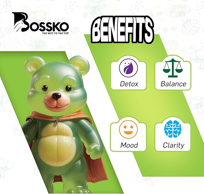 Bossko Sulforaphane Gummies with Omega-3 β Broccoli Sprout Extract, EPA/DHA & Antioxidants β Cellular Health & Mood Support β 90 Vegan Gummies β Mixed Berry Flavors β Sugar-Free