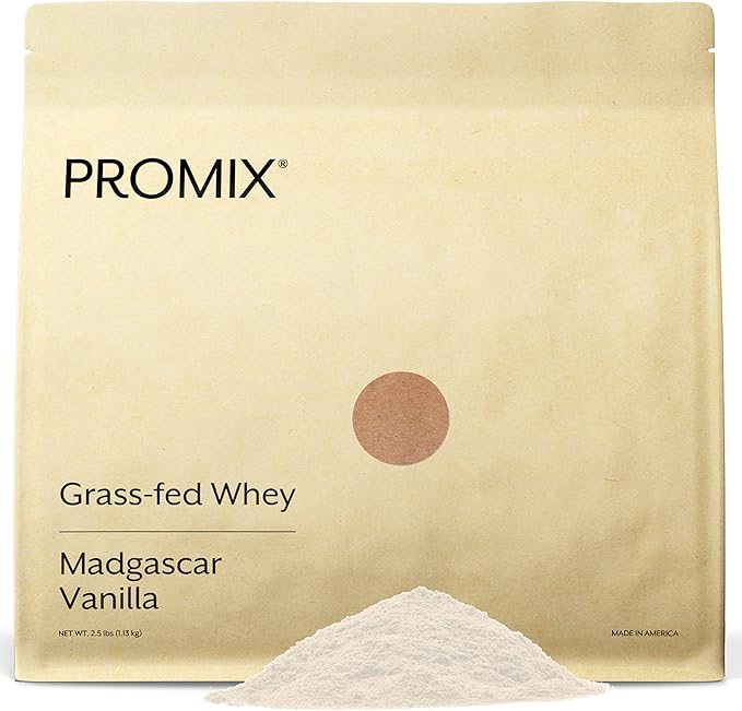 ProMix Nutrition Whey Protein Powder, Vanilla - Grass-Fed - Post Workout Fitness & Nutrition Shakes, Smoothies, Baking & Cooking Recipes - Gluten-Free & Keto-Friendly - 2.5 Pound (Pack of 1)