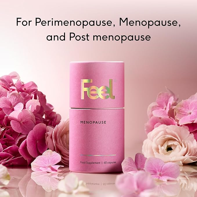 Feel Menopause Supplement for Women – Natural Menopause Support with Red Clover Isoflavones, Sage, & B Vitamins – Hot Flash, Night Sweat & Mood Relief – Hormone Balance – Vegan – 60 Capsules