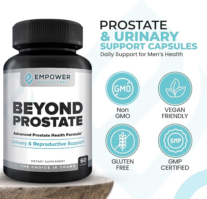 Empower Health Beyond Prostate Supplement – Prostate Health Support with Saw Palmetto, Zinc, Red Raspberry, and Stinging Nettle – Urinary and Prostate Wellness Complex – 60 Capsules