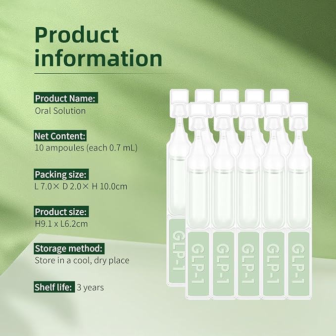 New GLP-1 Oral Solution,GLP-1 Six-in-One Oral Liquid,Natural GLP-1 Drops,GLP Supplement Drop for Women and Men (10 Packs-1 Box)