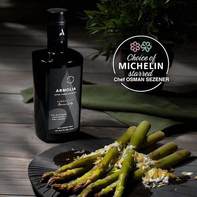 ARMOLIA 24-Pack Olive Oil Extra Virgin, Cold Pressed, Early Harvest, High Polyphenol (<400 mg/kg), Low Acidity (0.14%), 2025 Gold Award Winner, Drinking Premium Glass Bottle EVOO ( 24 Pack x 500mL , 405.6 Oz )