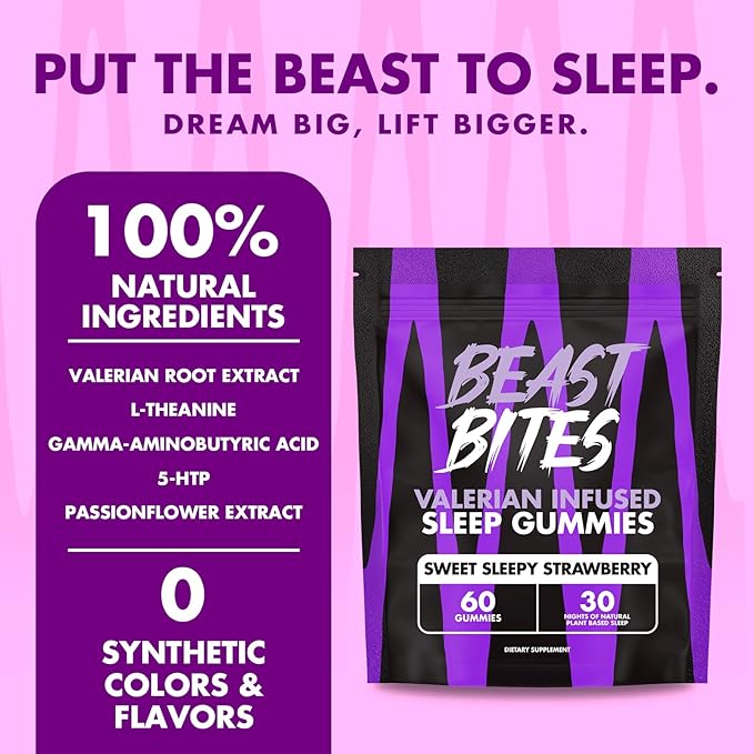 Valerian Infused Sleep & Nighttime Recovery Gummies - NSF Certified for Sport - 30 Servings