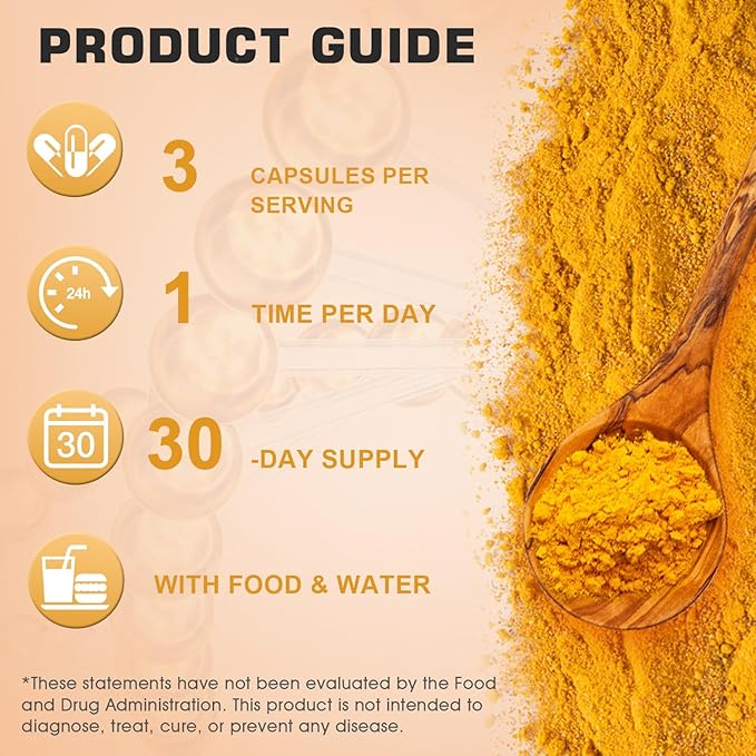 Turmeric Curcumin 1800mg with 95% Curcuminoids & Black Pepper – High Absorption Formula for Joint, Inflammation & Immune Support – Extra Strength, Vegan, Non-GMO – 90 Capsules