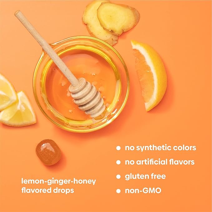 UpSpring Stomach Settle Drops for Occasional Nausea Relief and Morning Sickness with Ginger, Lemon, Spearmint, and B6. Individually Wrapped Drops, 55 Ct(Packaging May Vary)