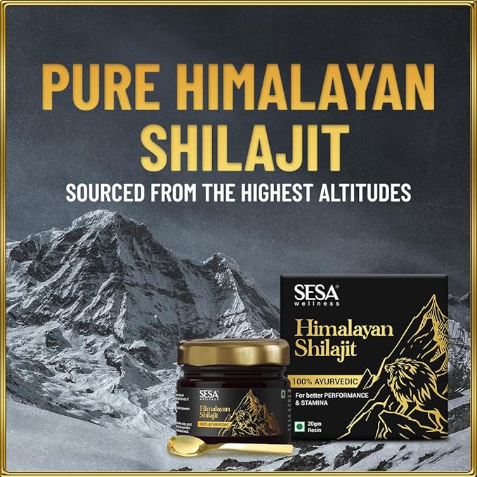 Pure Himalayan Shilajit Resin 100% Ayurvedic 50 Servings of 400mg Helps Boost Strength, 85+ Trace Minerals, Endurance & Immunity 70%+ Fulvic Acid Contains Lab Certificate