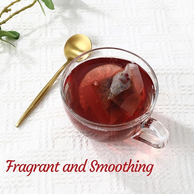 Premium 60 Heart Functional Tea Bags, 9 Natural Superherbs, Pressure Balance Tea, No Artificial Flavors & Caffeine Free.