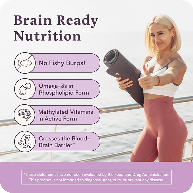 Accentrate110 - Focus Supplement - Methylated Vitamin B Complex with Omega 3 Fatty Acid Supplement - L-Methylfolate, Vitamin B12, P-5-P, Riboflavin, VIT D, – 60 Softgels (1 Month Supply)