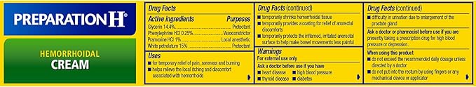 Preparation H Hemorrhoid Symptom Treatment Cream (2 x 1.8 Ounce Tube), Maximum Strength Multi-Symptom Pain Relief with Aloe