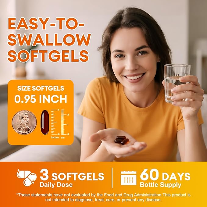 Pumpkin Seed Oil with Saw Palmetto Capsules, High Concentrated Pumpkin Seeds Oil Supplement, Cold Pressed, Supports Hair, Urinary, Bladder & Prostate Health, Vegan, Non-GMO, 180 Softgels