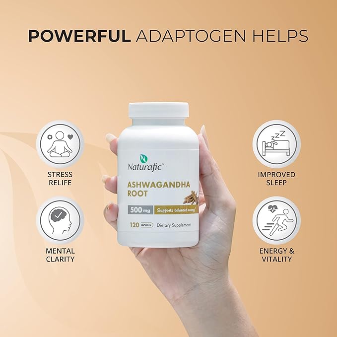 Ashwagandha Root Capsules 500mg β 120 Vegan Capsules | Traditionally Used Herb | Non-GMO, Gluten-Free | Herbal Supplement | Plant-Based Wellness Support