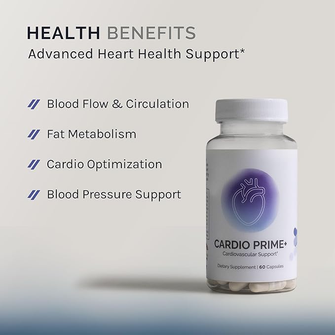 InfinWell Cardio Prime+ Heart Health Supplements - Antioxidants & Innovative Peptides for Cardiometabolic Health - NAD3 & Nattokinase for A Healthy Heart & Metabolic Balance (60 Capsules)