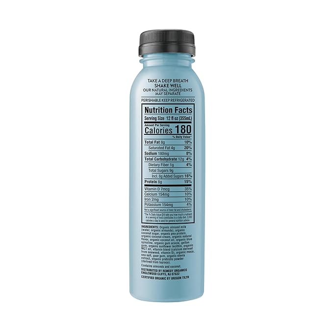 Remedy Organics Blue Essentials 12-Pack | Plant Based Protein Shakes, Ready to Drink | USDA Organic, Gluten Free, Dairy Free, Soy Free