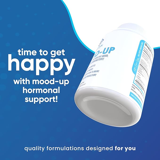NuEthix Formulations Mood-Up - Stress Relief, Mood & Sleep Supplement - 5-HTP, Rhodiola Rosea + More - Natural Energy & Hormone Support - Non-GMO - 180 Capsules