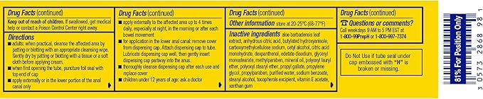 Preparation H Hemorrhoid Symptom Treatment Cream (2 x 1.8 Ounce Tube), Maximum Strength Multi-Symptom Pain Relief with Aloe