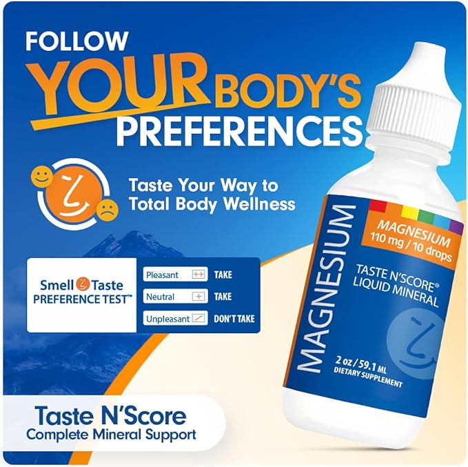 Taste N' Score Magnesium Liquid Ionic Mineral Supplement; 100% Pure; 110 mg; 72 Servings