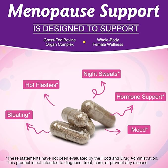 Beef Organ Supplement for Women, Natural Grass Fed Beef Liver Capsules,Supports Feminine Hormone Balance, Menstruation, Immunity, Skin, B12, Energy & Wellness