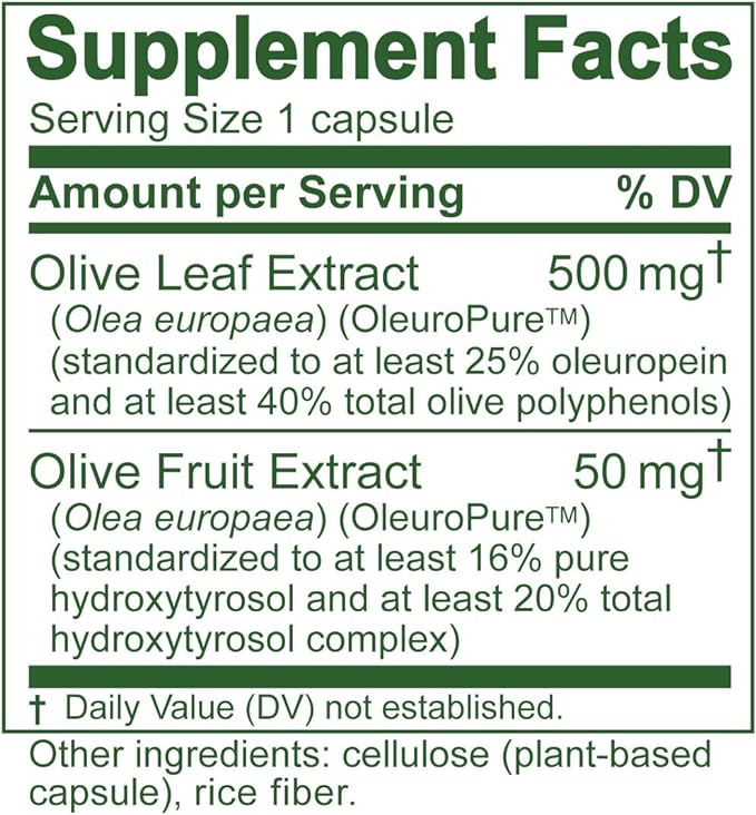 Olive Leaf Extract Capsules – 25% Oleuropein (40% Total Polyphenols), Plus 20% Hydroxytyrosol Complex – 100% Grown & Extracted in Spain (90 Capsules)