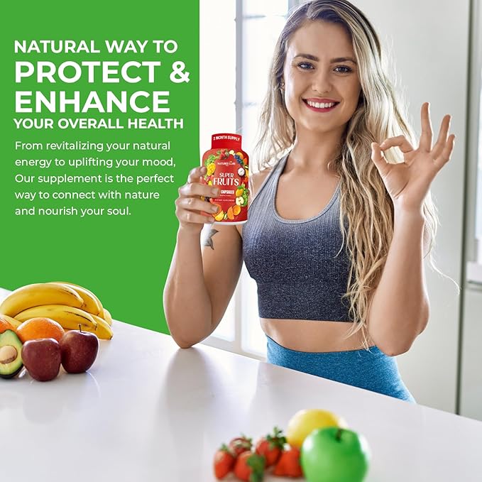 Nature's Core Fruit and Veggie Supplement - 360 Capsules -100% Whole Super Fruit and Super Vegetable Supplements & Vitamin, Made in USA, Soy Free, Vegan- (180 Count Pack of 2)