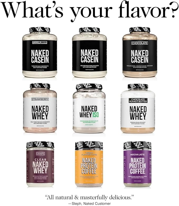 NAKED Casein - 2Lb Micellar Vanilla Casein Protein - Bulk, GMO-Free, Gluten Free, Soy Free, Preservative Free - Stimulate Muscle Growth - Enhance Recovery - 15 Servings