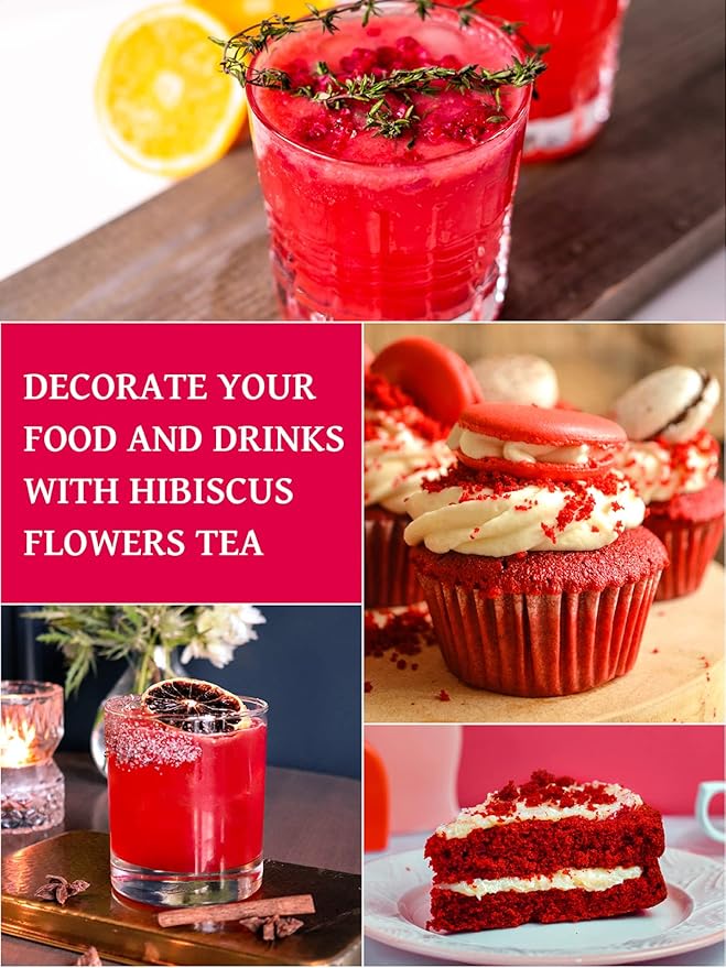 TeeLux Hibiscus Iced Tea, Family Sized Hibiscus Tea Bags, Natural Hibiscus Flowers Herbal Tea, Refreshing Tart Flavor, Caffeine Free, 20 Count