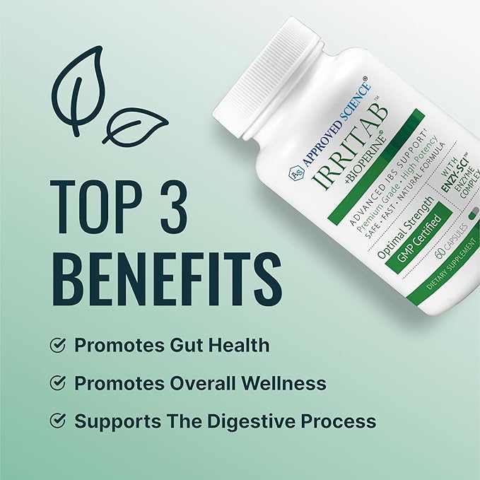 Approved Science Irritab - Natural Digestive Enzyme Support - Total Support - 3 Month Supply