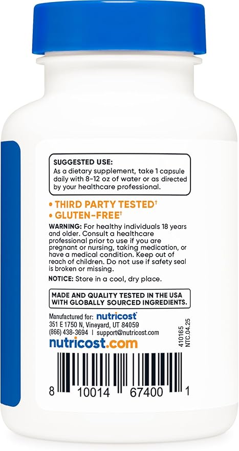 Nutricost R-Alpha Lipoic Acid 100mg, 120 Capsules - Veggie Capsules, Non-GMO, Gluten Free