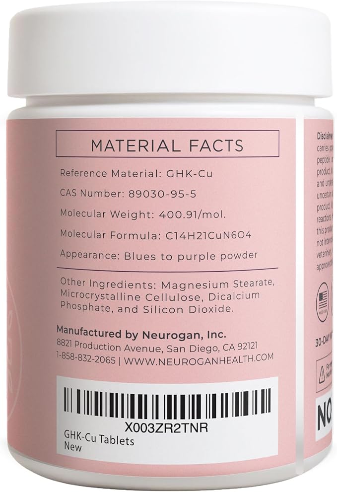 Neurogan Copper Peptide Tablets, 120 MCG/Tablet, 7200 MCG Total, 60ct