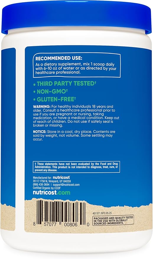 Nutricost Organic Cordyceps Mushroom Powder 250 Grams - USDA Certified Organic, Non-GMO, Gluten Free