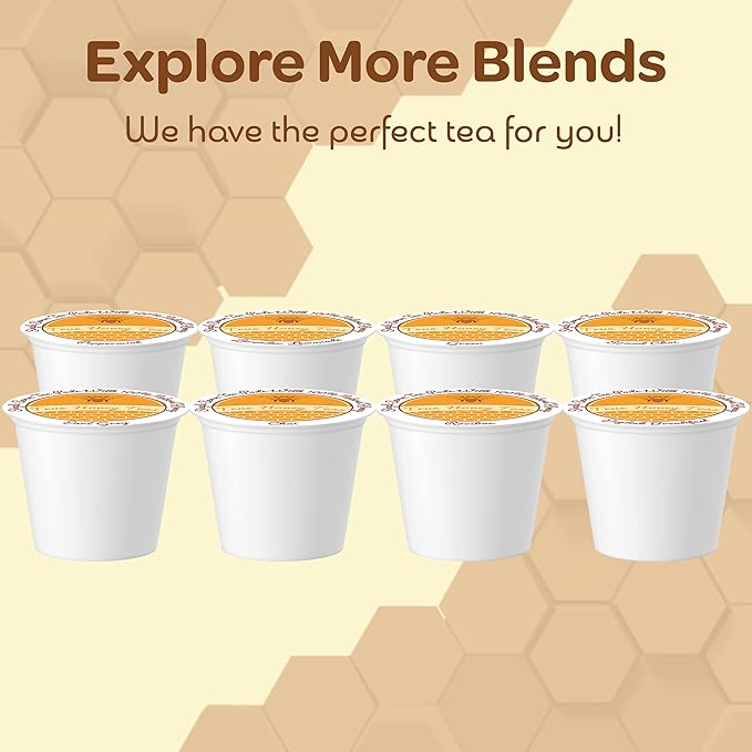 True Honey English Breakfast Tea Pods - Honey Crystals Blended in Every Tea Pod - Strong Antioxidant Support - All Natural Organic Herbal Caffeinated Tea 22 Count
