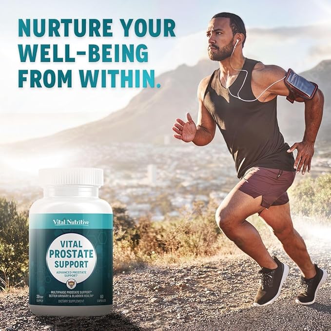 Vital Prostate Support Supplement for Men – Multiphase Herbal Formula with Saw Palmetto, Beta-Sitosterol & Zinc – Urinary Flow, Bladder Comfort & Prostate Health Supplements for Men – 30 Days Supply