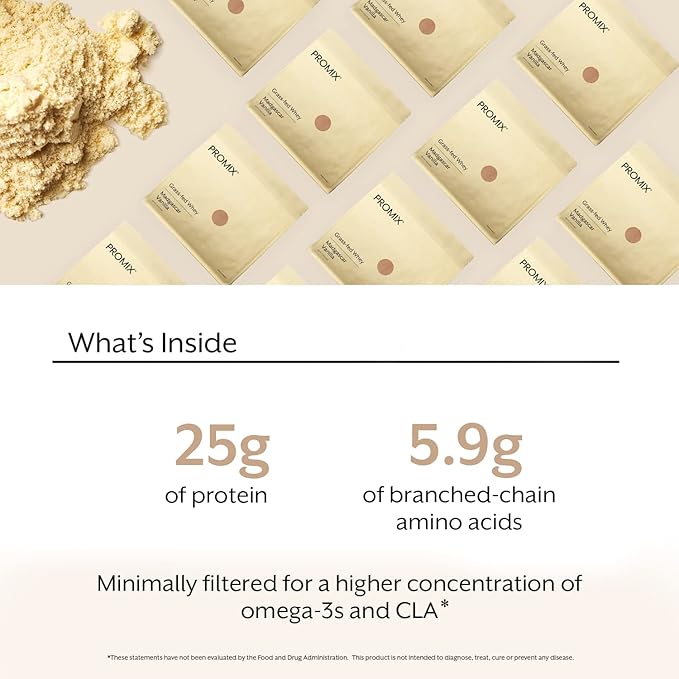 ProMix Nutrition Whey Protein Powder, Vanilla - Grass-Fed - Post Workout Fitness & Nutrition Shakes, Smoothies, Baking & Cooking Recipes - Gluten-Free & Keto-Friendly - 2.5 Pound (Pack of 1)