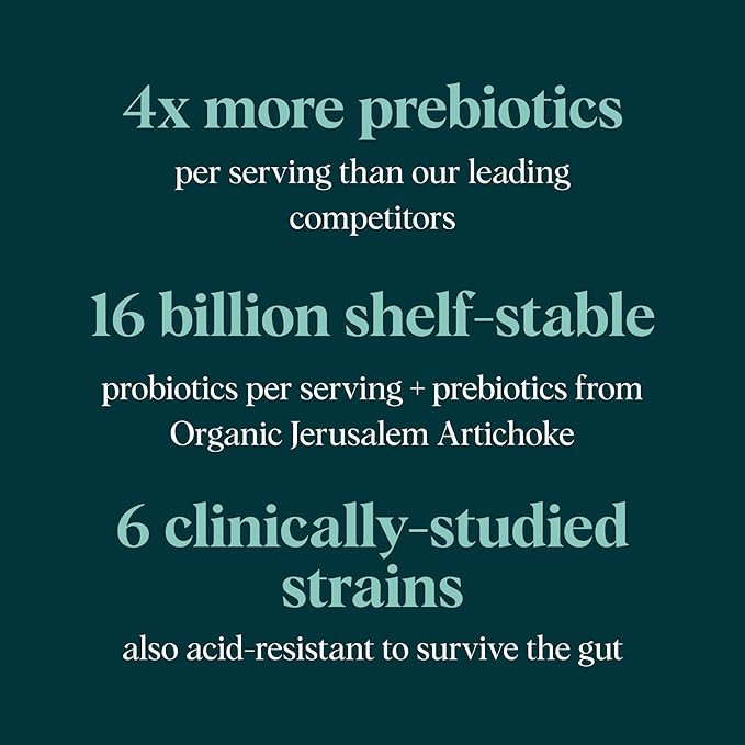 Ora Organic Probiotics with Prebiotics for Digestive Health 16 Billion CFU - Trust Your Gut - Strains - Acidophilus Lactobacillus Breve Bifidum Lactis