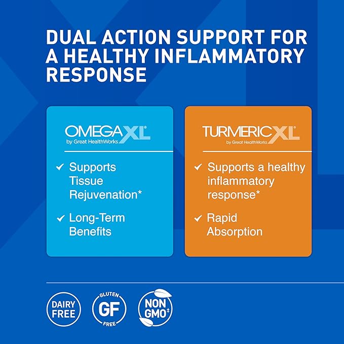 OmegaXL Powerful Joint and Muscle Support Supplement (60 Count) & TurmericXL (30 Count)