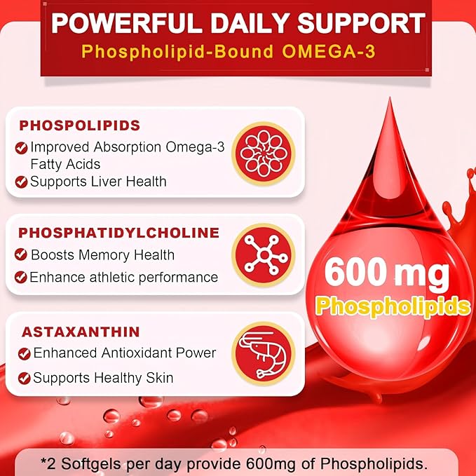 NATURE TARGET Krill Oil 1200mg with Omega-3 EPA & DHA with Astaxanthin, Phospholipids & Choline - Supports Heart, Brain, Join Health, Non-GMO, Gluten Free, 120 Softgels (60 Servings)
