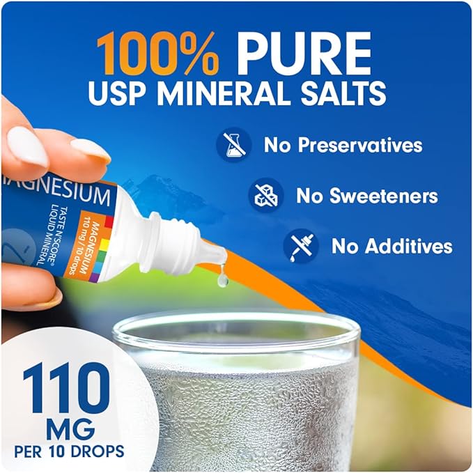 Taste N' Score Magnesium Liquid Ionic Mineral Supplement; 100% Pure; 110 mg; 72 Servings