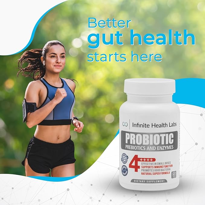 Probiotic Supplement/Infinite Health - 90 Small Easy to Swallow Capsules - All Natural, Helps Relieve Digestive Problems & Gas - Improves Immune System 2.1 Billion CFUs per Capsule